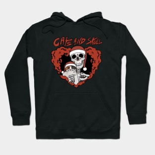 Cats and skull, skull and cat, Hoodie